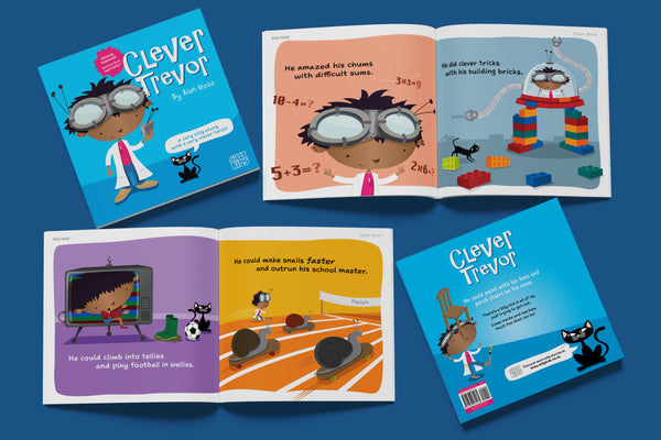 Children’s picture book for 4,5 and 6 year olds Clever Trevor cover and spreads